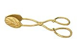 Creative Co-Op Embossed Leaf Shaped Tongs, Gold | Amazon (US)