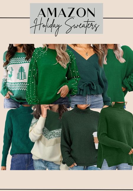 GREEN Amazon holiday sweaters 🎄

#LTKsalealert #LTKunder50 #LTKHoliday