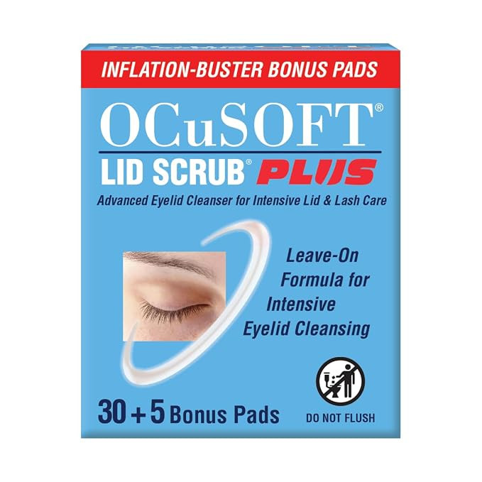 OCuSOFT Lid Scrub Plus Inflation Buster, Pre-Moistened Pads, 30+5 Count | Amazon (US)