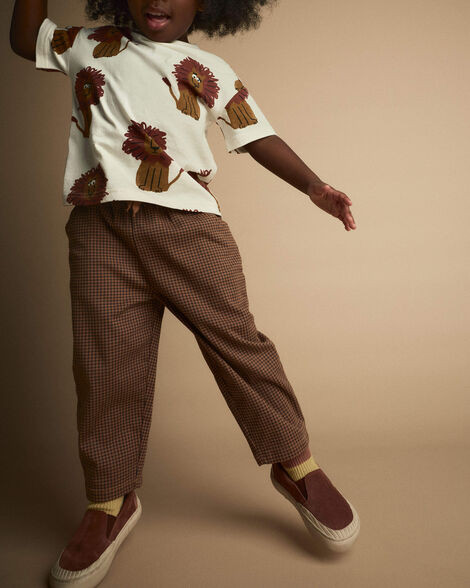 Toddler Boy Playground Pants in Gingham - Brown - Otter Avenue | Carter's | Carter's Inc
