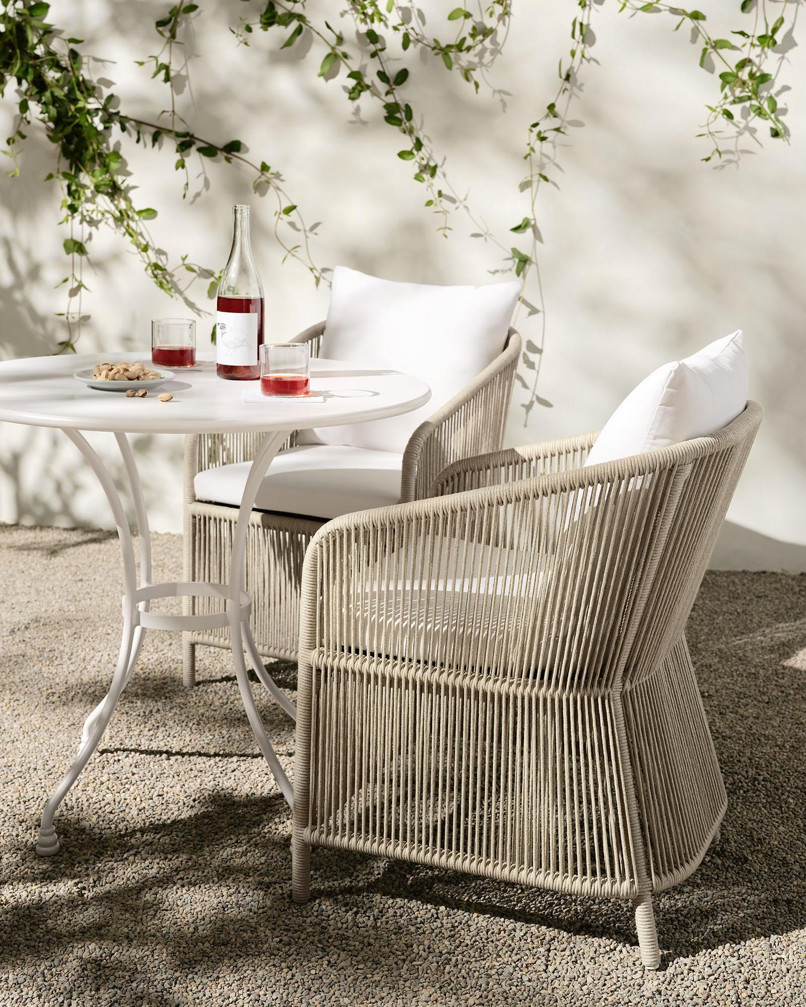 Bistro Table with Malta Dining Chairs Set | Serena and Lily
