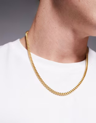 ASOS DESIGN – Eckige Halskette aus wasserfestem Edelstahl in Goldoptik | ASOS | ASOS (Global)