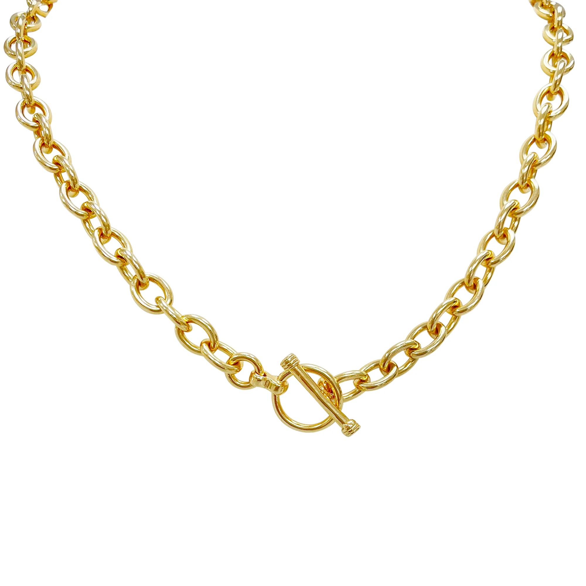 Toggle Me Up Gold Toggle Necklace Chain | La Soula Jules