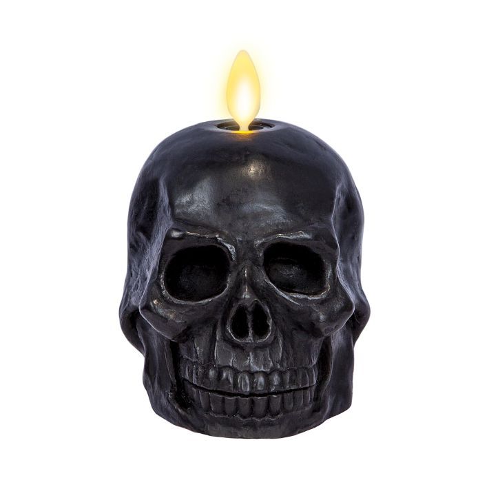 Flameless Skull Candle - Black | West Elm (US)