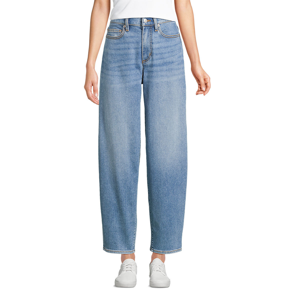 Women's Recover High Rise Barrel Leg Ankle Jeans | Lands' End (US)