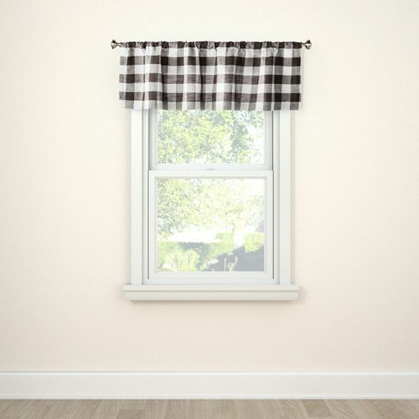 Window Valance Small Check Gray 54" x 15" - Threshold™ | Target