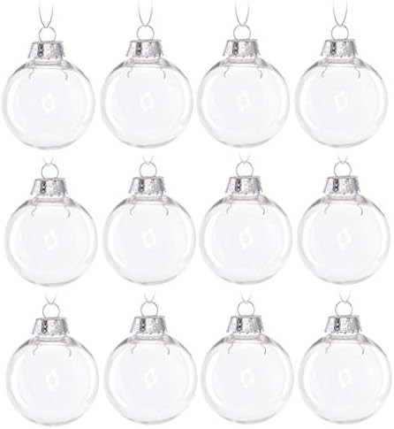 Wenosda Clear Plastic Acrylic Fillable Ball Ornament Set Holiday Ornaments | Amazon (US)