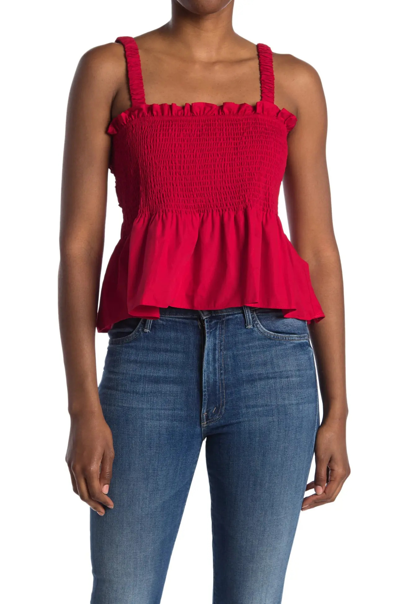 TOPSHOP | Smocked Peplum Crop Camisole | Nordstrom Rack | Nordstrom Rack