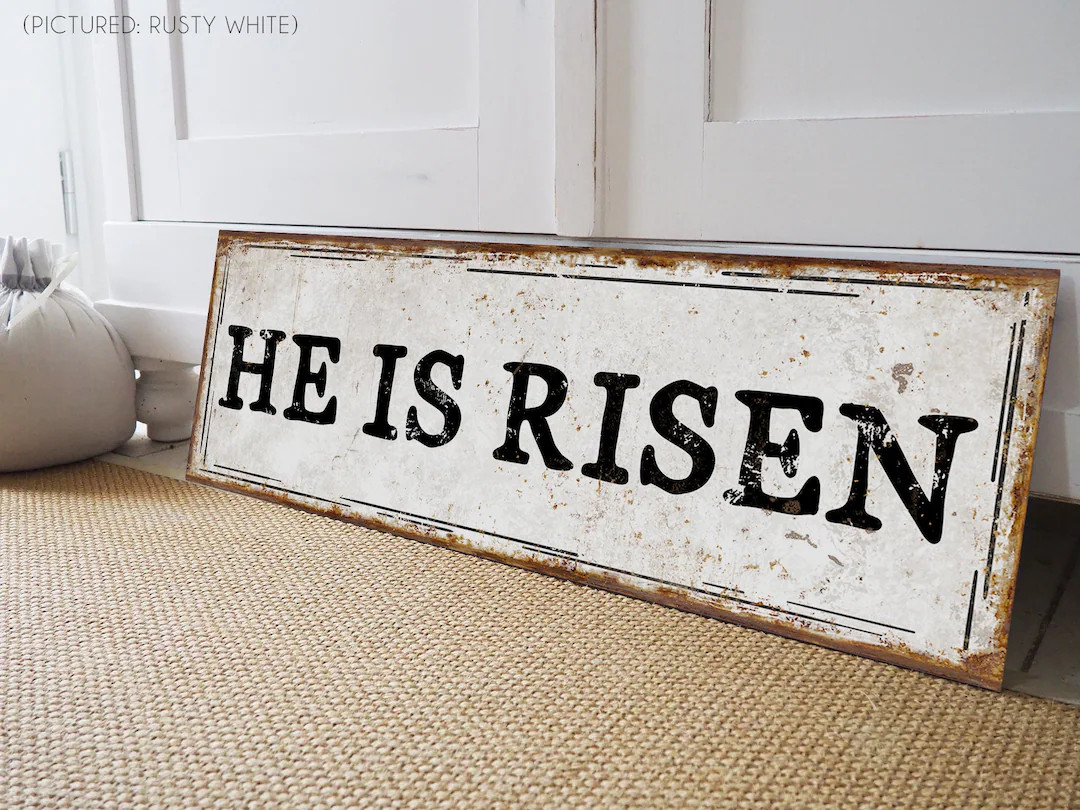 He is Risen Sign: Rustic Farmhouse Easter Decor - Etsy | Etsy (US)