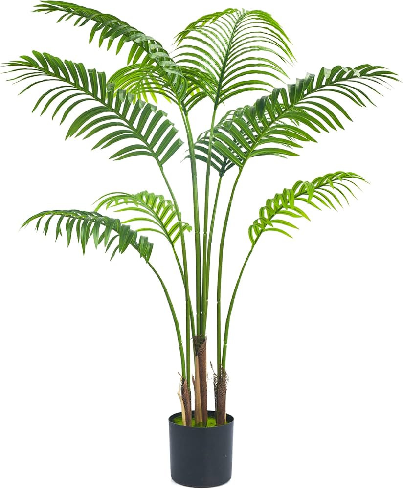 Aphighjoy 4FT Artificial Areca Palm Plant with Natural Trunks & Real Touch Leaves,Fake Palm Tree ... | Amazon (US)