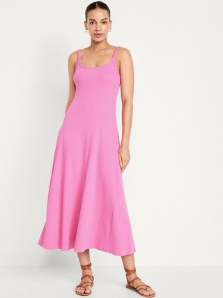 Fit & Flare Rib-Knit Maxi Dress | Old Navy (CA)