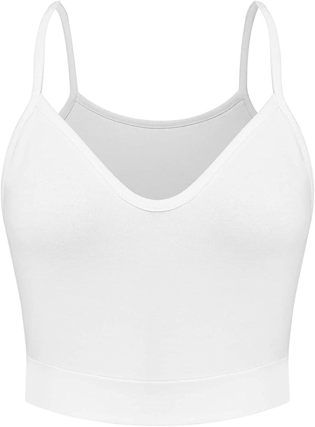 Melynnco Women's Basic Sexy Sleeveless Tank V Neck Cute Summer Cami Crop Top | Amazon (US)