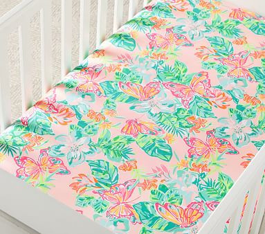 Lilly Pulitzer Isle Be Back Organic Crib Fitted Sheet | Pottery Barn Kids