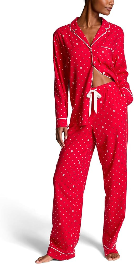 Victoria's Secret Flannel Pajama Set, Long Sleeve Button Down Shirt & Pants Set, Sleepwear for Wo... | Amazon (US)