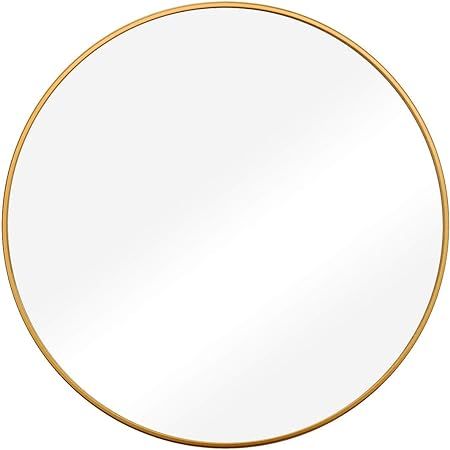 OGCAU Round Wall Mirror with Metal Frame, 23.6’’ Large Gold Circle Mirror for Bathroom,Bedroo... | Amazon (US)