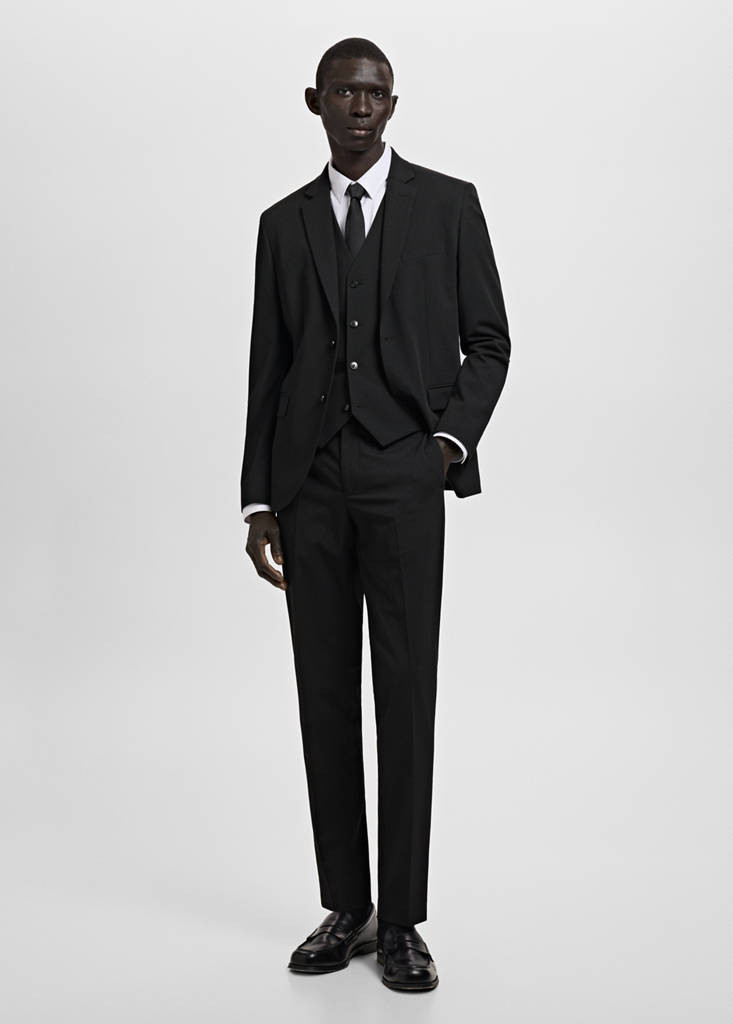 Super slim-fit stretch-fabric suit vest black - Man - 36 - MANGO MAN | Mango (US/MX/AU)