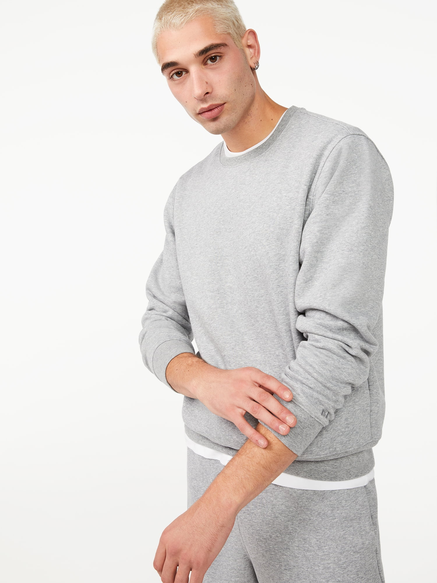 Free Assembly Men's Fleece Crewneck | Walmart (US)