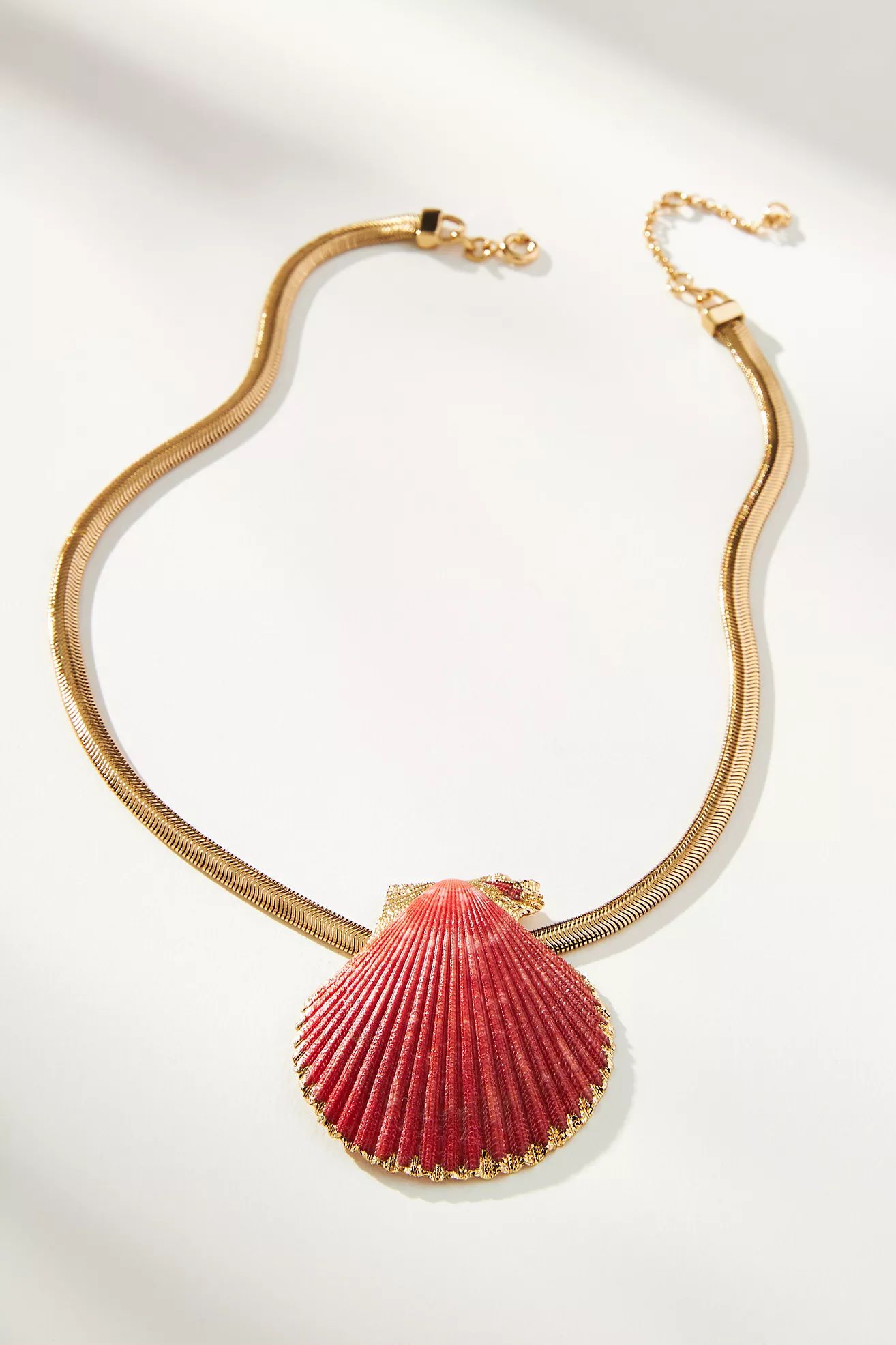 Shell Pendant Herringbone Necklace | Anthropologie (US)