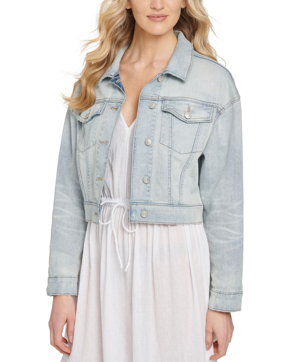 Dkny Jeans Cropped Denim Jacket | Macys (US)