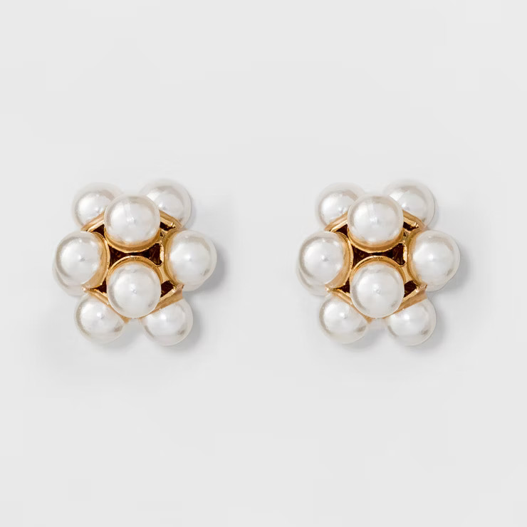 Simulated Pearl Stud Earrings - A New Day™ Gold | Target