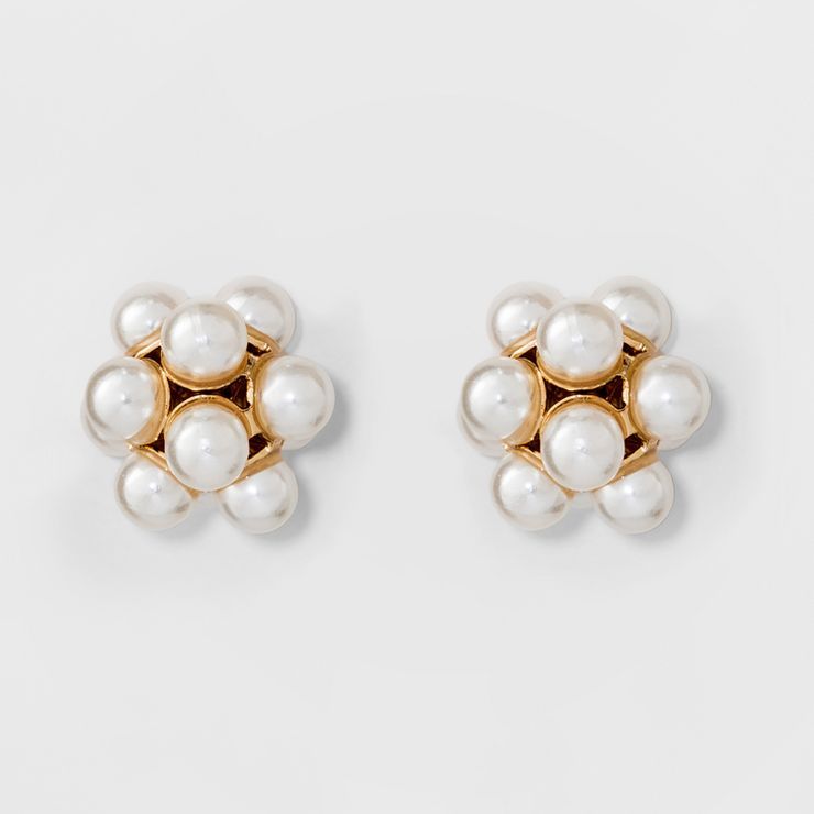 Simulated Pearl Stud Earrings - A New Day™ Gold | Target