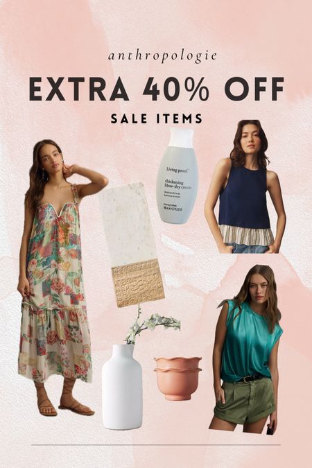 Extra 40% off Sale items at Anthropologie! 

Great summer tops
Summer dresses
And home decor!

#LTKSummerSales #LTKSaleAlert #LTKStyleTip