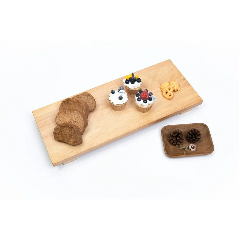 Better Homes & Gardens Rubber Wood Serve Footed Board | Walmart (US)