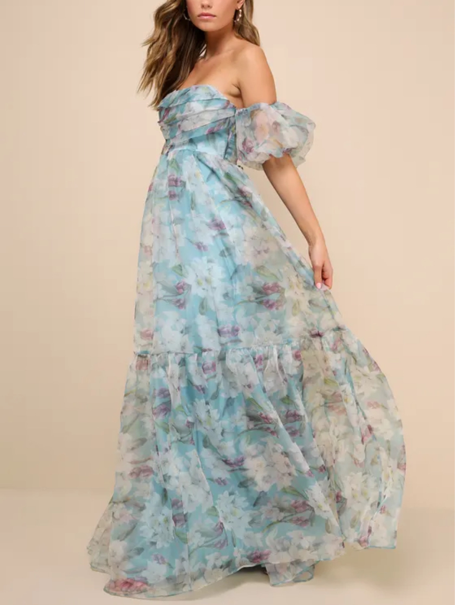 chinese dress ladies Laufry Yellow Floral Print Maxi Dress