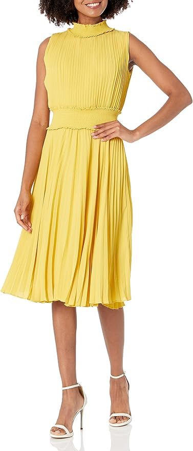Nanette Nanette Lepore Women's Smocked High Neck Pleated Dress | Amazon (US)