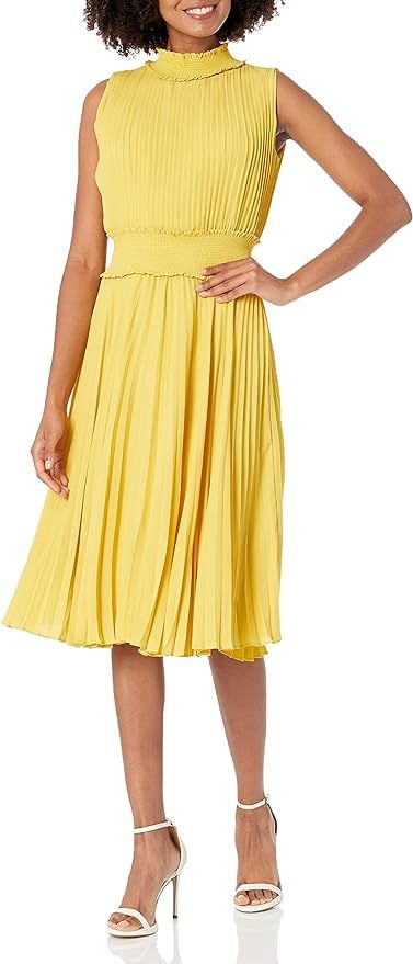 Nanette Nanette Lepore Women's Smocked High Neck Pleated Dress | Amazon (US)