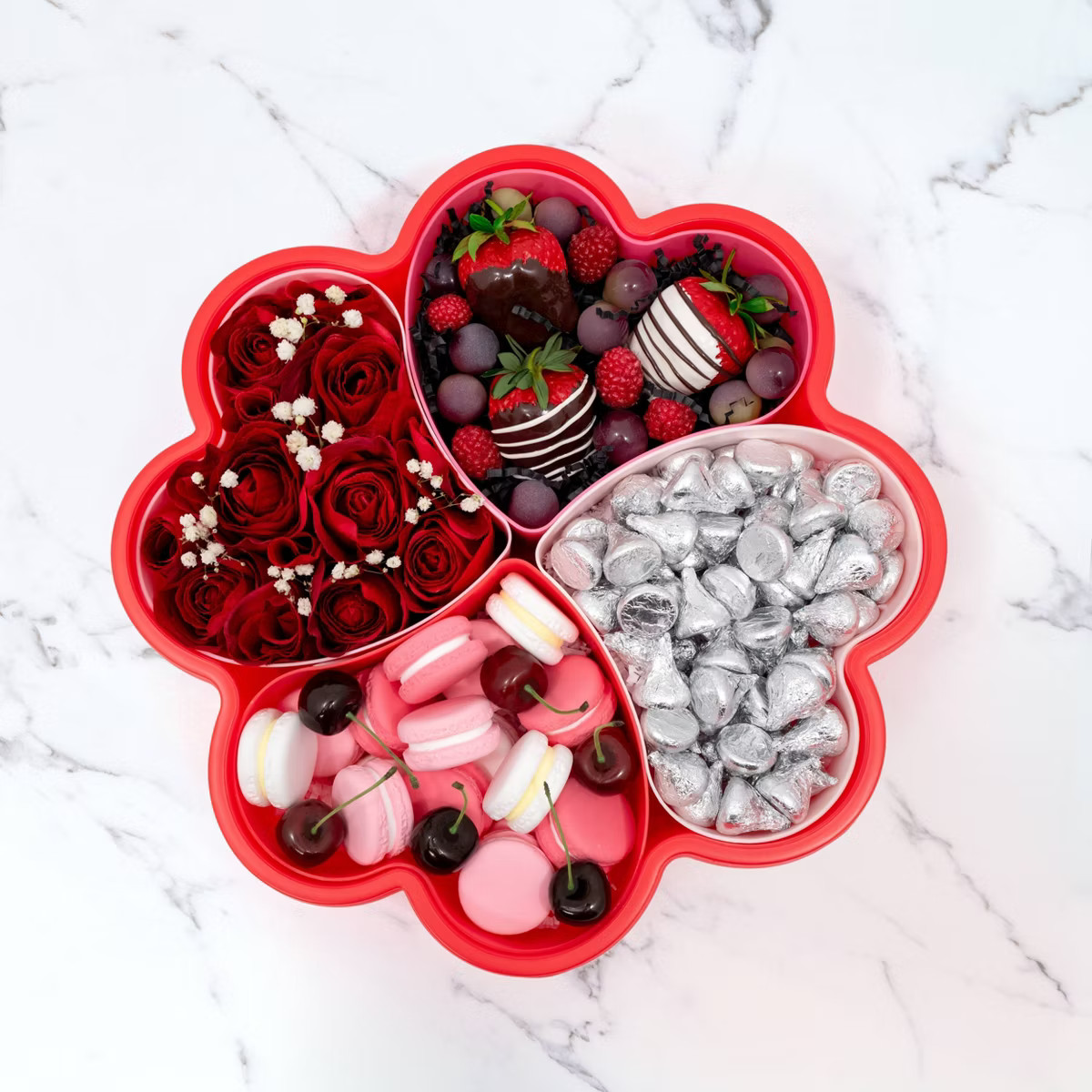 Cook With Color Valentine Figural Heart Flower Snack Box Red | Target