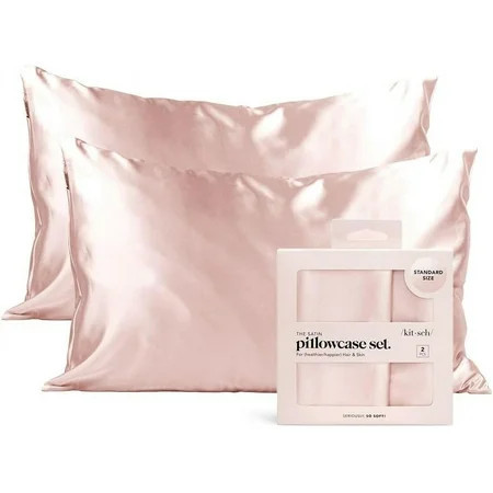 Kitsch Modern Pillowcases, 600 Thread Count, Pink, Satin | Walmart (US)