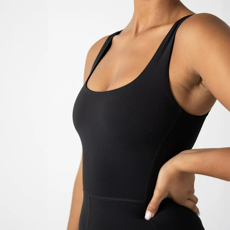 YITTY Active Women's UltraLuxe Built-In Bra Onesie, Athleisure, 4-Way-Stretch, Iconic Black, M, 7... | Walmart (US)