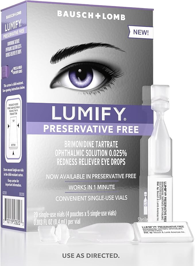 LUMIFY Preservative Free Eye Drops for Red Eyes, Redness Reliever for Sensitive Eyes, Brightens &... | Amazon (US)