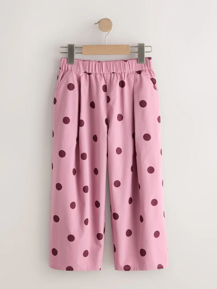 Pink & Burgundy Red Spot Pullon Barrel Trousers (3-16yrs) | Next US