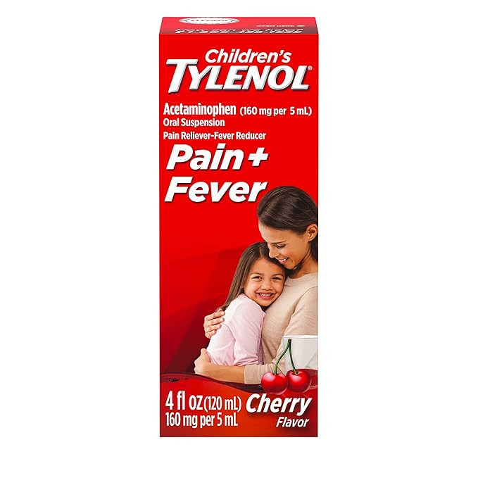 Tylenol Children's Oral Suspension Medicine with Acetaminophen, Cherry, 4 Fl Oz | Amazon (US)