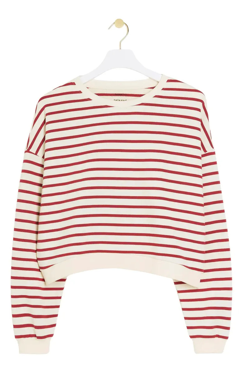 River Island Stripe Crop Sweatshirt | Nordstrom | Nordstrom