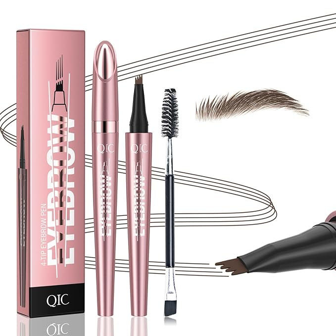 Microblading Eyebrow Pen,QIC Eyebrow 4 Tip Brow Pencil,Long-Lasting Natural Eyebrow Hair,Waterpro... | Amazon (US)