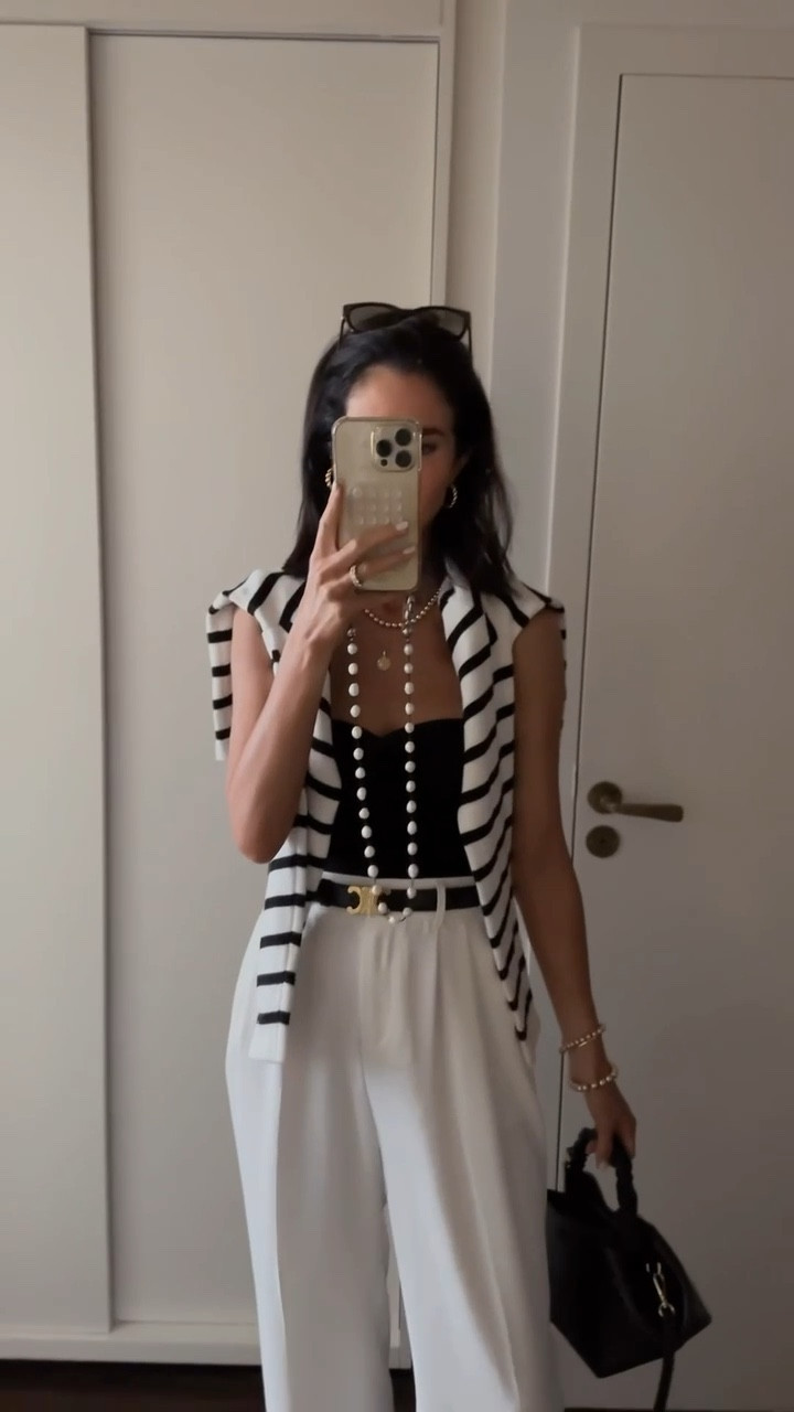 Chic budget friendly outfit I wore in Paris. I’m just shy of 5-7” wearing the size XS tube top and trousers #stylinbyaylin #aylin #ootd 

#LTKootd #LTKSeasonal #LTKOver40