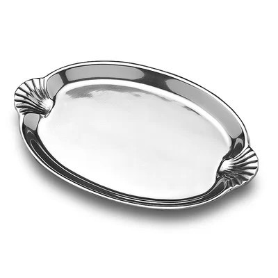 Wilton Armetale Sea Life Scallop Handled Oval Serving Tray, 10.75-Inch-by 16.5-Inch - | Wayfair North America