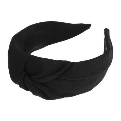 Unique Bargains Women's Knotted Elastic Non-slip Solid Colors Headband 1 Pc Black | Target
