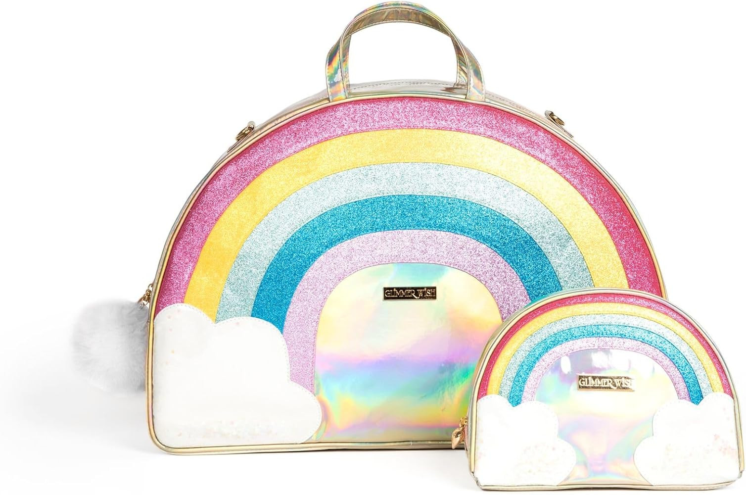 Glimmer Wish Unicorn Rainbow Overnight Bag and Cosmetic Bag for Essentials and Cosmetics, Secure ... | Amazon (US)