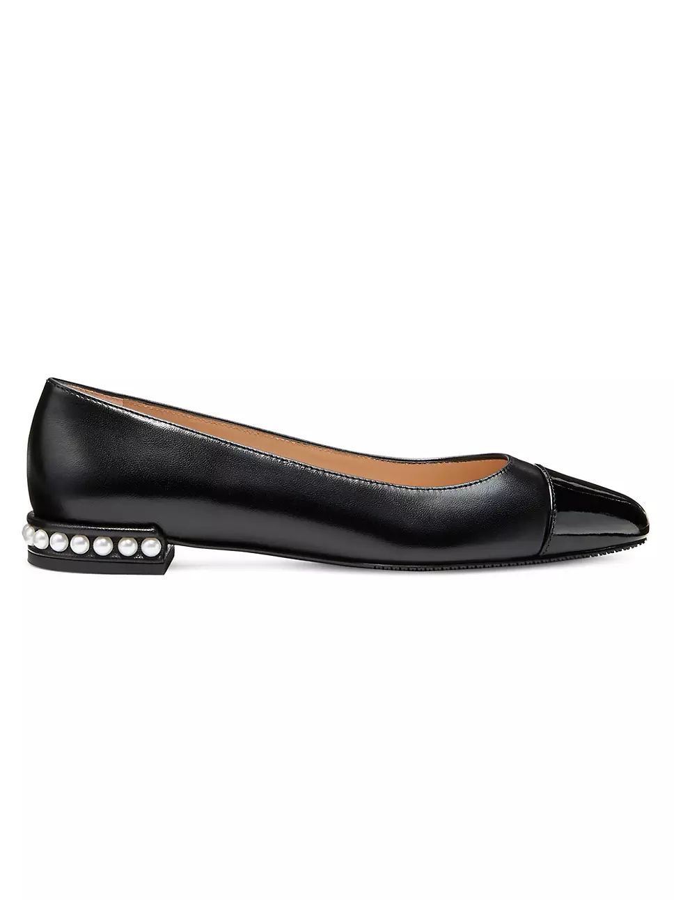 Pearl-Embellished Leather Flats | Saks Fifth Avenue