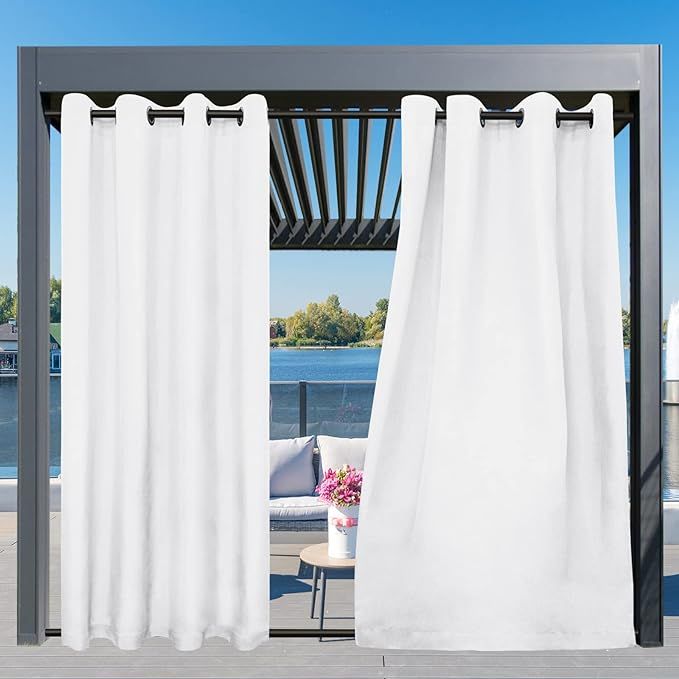Easy-Going Outdoor Curtains Waterproof Windproof Weatherproof Curtain for Patio, Cabana, Porch, P... | Amazon (US)