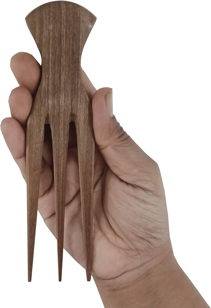 Plai Na Comb for African Hair |Parting Comb for Braiding Wooden Afro Pick Comb Three Tooth Cornro... | Amazon (US)