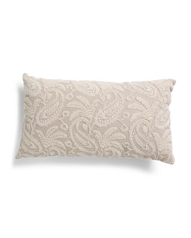 14x24 Linen Look Embroidered Pillow | Marshalls