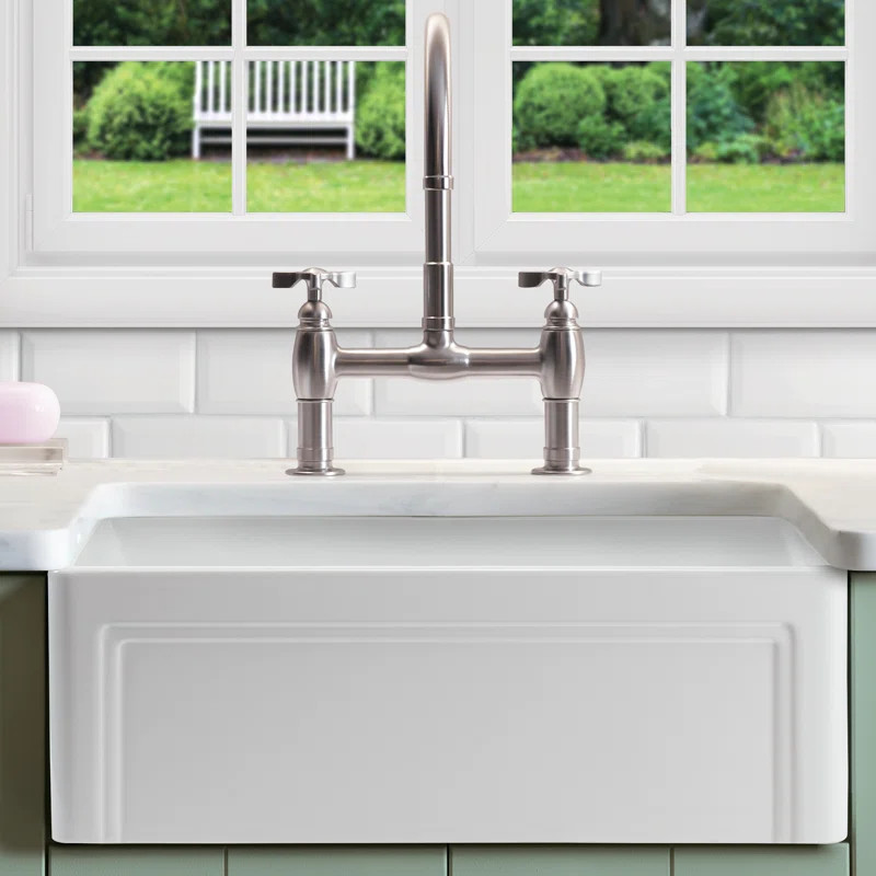 Retta 30" L x 18" W Farmhouse Kitchen Sink With Grid and Strainer | Wayfair North America