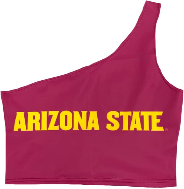 Lojobands Women's College Gameday Outfit One Shoulder Top Tailgate Crop Top One Size Fits Most | Amazon (US)