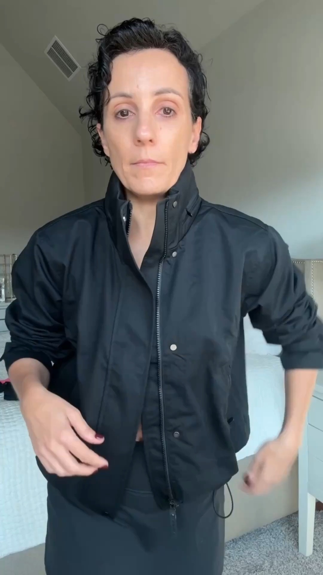 An athleisure bomber jacket is such a great piece for those casual days when you still want to look put together. I love the sporty silhouette and relaxed fit because it layers easily over a fitted tank or tee without adding too much bulk. Pair it with leggings and sneakers for a morning walk or denim for an everyday look. A practical layer that works beautifully for fall and travel.

athleisure bomber jacket, bomber jacket, sporty jacket, casual fall outfit, lightweight fall jacket, athleisure style, travel outfit, women over 50 style, everyday jacket, fall layering, comfortable casual style, stylewitheugenia