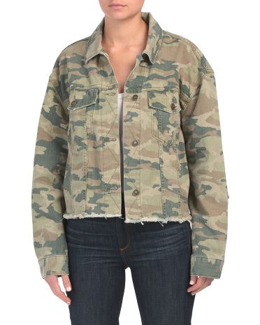 Camo Printed Denim Jacket | TJ Maxx